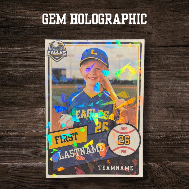 Custom Printed Baseball Trading Card | Personalized Player Photo Card ...