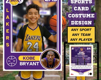Custom Sports Trading Card Costume | DIY Wearable Sports Card | Editable Design | Baseball Card | Personalized | Halloween Costume