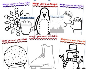 Printable Winter Themed Playdough Mats - Perfect for Preschool/Toddlers - 8 Different Winter Designs