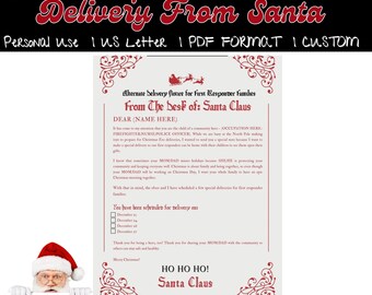 PERSONALIZED Alternate Christmas Delivery for First Responder Families (customized with child&#39;s name & parent&#39;s occupation)