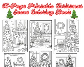 55-Pages of Printable Christmas Scene Coloring Pages