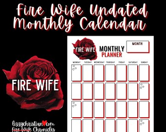 Fire Wife Undated Monthly Planner Printable
