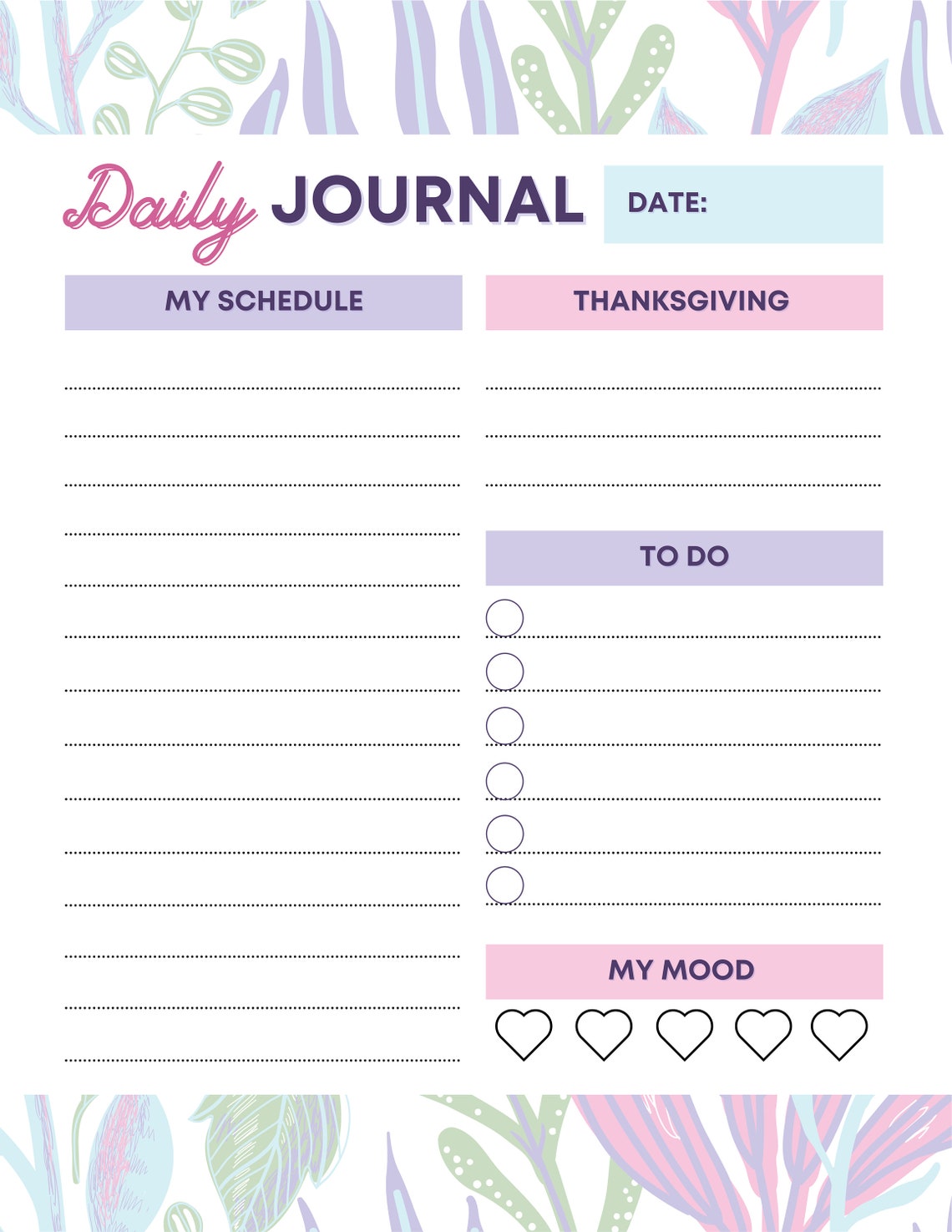 gratitude journal with fill in inspirational quote printable etsy