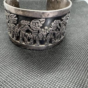 Vintage heavy cuff silver bracelet HOPI INDIAN