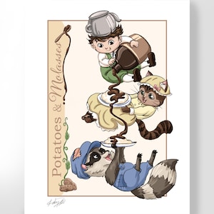 Potatoes and Molasses, Over the Garden Wall, Art Print, 5x7, Fan Art