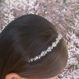 Flower Girl Hair Piece - Crystal White Hair vine - Flower Girl Hair vine - Flower Girl Bun Wrap - Flower Girl Headpiece - Wedding Hair vine