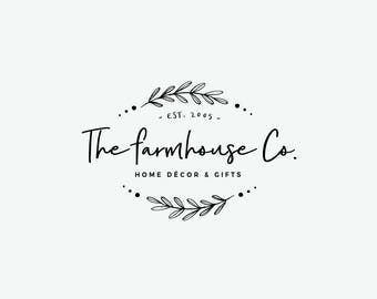 Monochrome logo - Pre made logo - Minimalist design - Clean and stylish - Premade logo design - Photography shops - Laurel leaves wreath