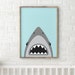 Janae Pinch reviewed Shark art print - Blue and grey shark print - Boys room decor - Printable boy gift - Baby boy room decor - Shark illustration - shark mouth