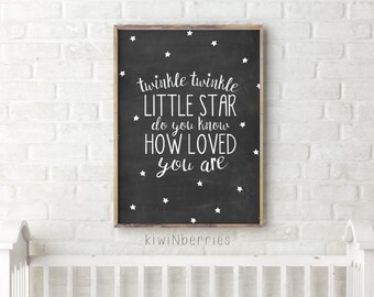 Twinkle twinkle little star print - Typography rhyme print - Nursery rhyme print - Typography art print - Printable nursery decor