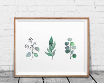 Eucalyptus print - Branches d’eucalyptus - Eucalyptus imprimable - Art mural de verdure - Affiches botaniques - Feuille d’eucalyptus - Plante minimaliste