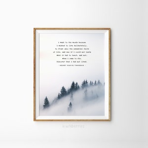 Henry David Thoreau quote - Henry David Thoreau print - Printable men gift - Climber gift - Hiker gift - Henry David Thoreau poem - Woods