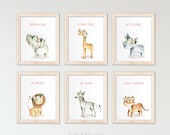 Nursery animals, Nursery printable art, Nursery wall art, Baby animal art, Blush pink wall art, Nursery quotes, Quote animals, Safari