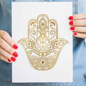 Hamsa Hand Print Gold Hamsa Hand Poster 11x14 Hamsa Hand Print ...