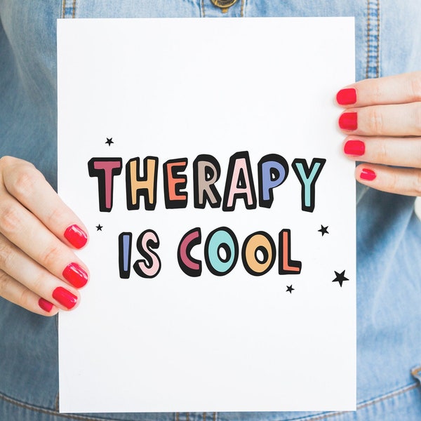 Therapy is Cool print, Printable wall art, Therapist office, Normalize Mental Health, Therapy is cool poster, Printable Digital Art