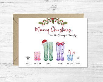 personalized christmas cards etsy