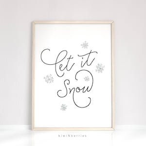 Let it Snow Print, Weihnachten Druckbare, Winter Wandkunst, Digital Downloadable Art, Winter Schnee Poster, Weihnachtsdekoration, Winter Druck