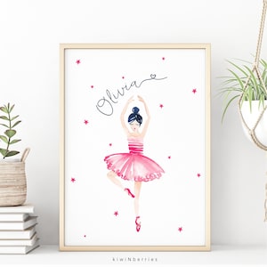 Personalized Ballerina name - Ballerina custom name - Girl room art - Gift for ballet girls - Personalize girl name - Ballerina baby shower