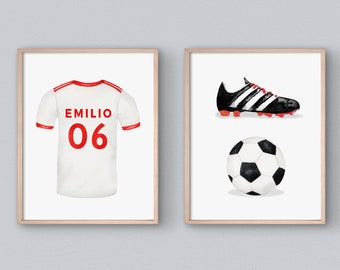 Impresión de nombre de deporte personalizado, nombre de camiseta personalizada, nombre de fútbol Sign Wall art, póster de camiseta de fútbol personalizado, nombre personalizado Número de deporte