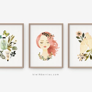 Beauty prints - Girl portrait art - Spa wall art - Beauty salon decor - Printable art - Beaty printables - Vanity Makeup Room,  Girl gift