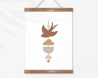 Abstract mobile print, Neutral nursery print, Baby neutral art, Nursery printable, Nursery wall art, Nursery print, Earthy organic tones