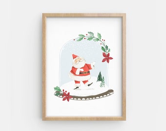 Santa Claus print, Christmas wall art, Christmas printable, Cute christmas decor, Christmas decor, Christmas print kids, Santa print