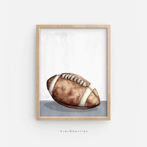 Football print, Football wall art, Sport print, Printable sports art, Boys room decor, Playroom wall art, Teen boys wall art,Sport balls