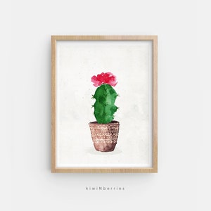Kaktus Druck - Druckbare Kaktus Kunst - Botanische Drucke - Kaktus Poster - AquarellDrucke - Kaktus Wandkunst - Digitale Kunst - Rustikales Dekor