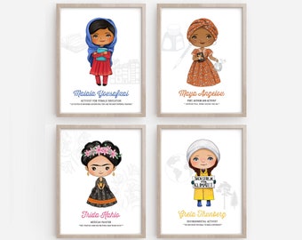 Láminas inspiradoras de mujeres: Carteles de historia activista (Paquete de 4) (Descarga digital)