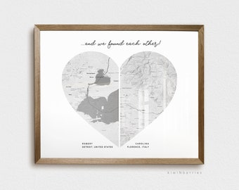 Couples Gift, Custom Map Print Digital, City of Birth, Personalized gift for Couples, Married Engaged Met,Country of Origin,Printable Poster