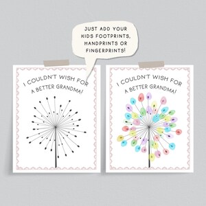 Fingerprint Kids Craft, Regalo della nonna Festa della mamma, Regalo personalizzato per la nonna, Regalo della nonna dai nipoti, Artigianato della festa della mamma, Bambini