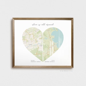 Impression de la ville de résidence, cadeau personnalisé pour couple, affiche de carte vintage, cadeau personnalisé, lieu de naissance, plan de la ville à imprimer, cadeau pour les jeunes mariés, fiançailles