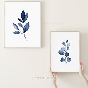 Botanical Wall Art Printable Botanical Art Navy Blue - Etsy