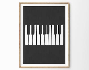 Piano Keys Print: Minimalist Music Poster (Digital Download)