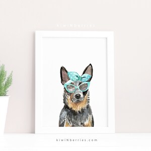 Australian Cattle Dog Print, Fancy Puppy Wall art, Girls Room Decor, Printable Digital