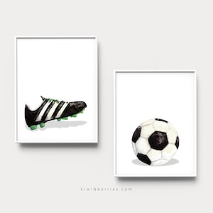 Soccer print set, Soccer printable art, Soccer posters, Sport art prints, Soccer tog and ball, Printable wall art, Football soccer art