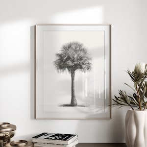 Palm Tree Print, Vintage Tree Drawing, Printable Wall Art, Downloadable Botanical Print, Sketch Art Print, Palm tree Poster, Palmera