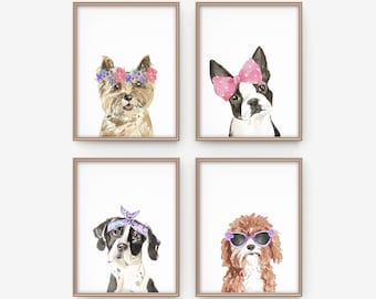 Design Art Print BAD GIRL 40x40cm Mops Wall Picture Made Of Glass Dog Animal