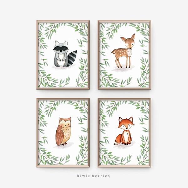Forest Animal Prints Etsy
