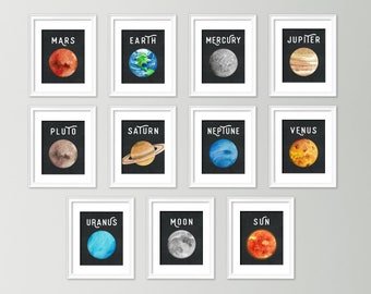 Solar system decor - Kids room wall art - Kids room decor - Planet prints - Solar system art - Printable solar system - Outer space decor