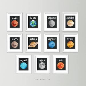 Solar system decor - Kids room wall art - Kids room decor - Planet prints - Solar system art - Printable solar system - Outer space decor