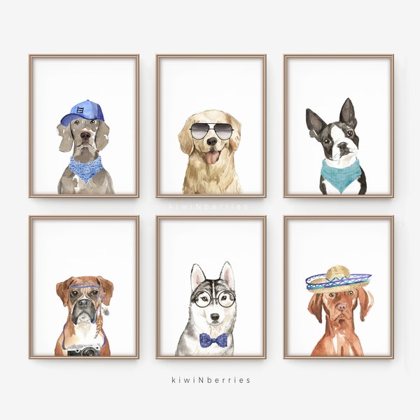 Coole Hunde Drucke, JungenZimmer Dekor, Teen Boy Wandkunst, Hunde Poster, Hund Wandkunst, Jungen druckbare Kunst, Wandkunst für Jungen, Hunde Poster, Hunde Poster