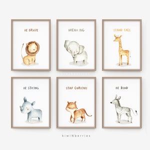 Nursery animals, Nursery printable art, Nursery wall art, Baby animal art, Nursery quotes, Quote animals, Safari animals, gender neutral