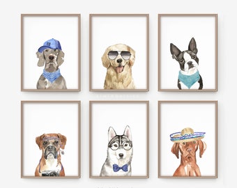 Cool dog prints, Boys room decor, Teen boy wall art, Dogs prints, Dog wall art, Boys printable art, Wall art for boys, Dog posters, Canine