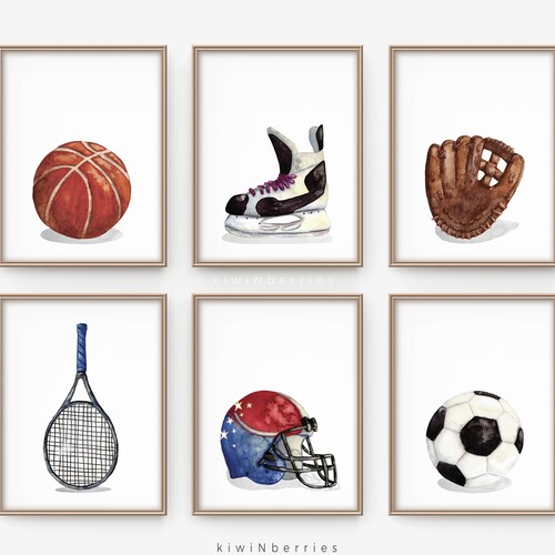 Sport Prints Printable Sports Art Boys Room Decor Playroom Etsy