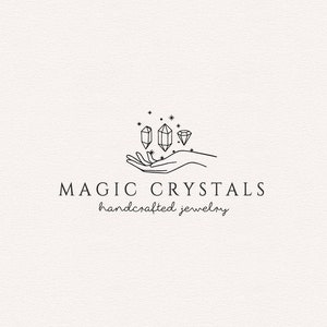 Crystals Jewelry Shop Logo Design: Hand Drawn Esoteric (Digital File)