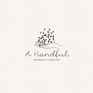 Design del logo disegnato a mano, Logo per piccole imprese, Logo personalizzato, Foglie di foglie botaniche botaniche, Design del logo a mano, Branding per Etsy, Biologico naturale