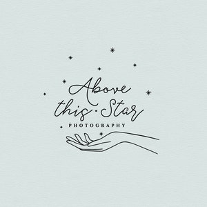 Prämade Logo Design, Hand Logo Design, Celestial Logo, Handgezeichnetes Logo, Minimalistisches Premade Logo, Sterne und Handlogo, Esoterik magisch