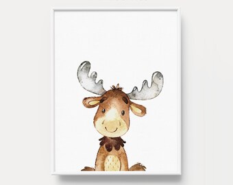 Moose Nursery Art Etsy