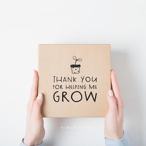 Danke für die Hilfe beim Wachstum SVG, Lehrer Wertschätzung SVG, Schnittdatei Hilfe beim Wachstum SVG, Sprout auf Planter, Blumentopf Sprout, Werbung
