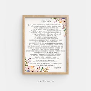 Desiderata print Max Ehrmann poem Desiderata poster Desiderata printable Literature Print 11x14 16x20, Desiderata art print image 3